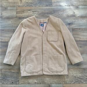 Vintage 80s Liz Claiborne Camel Wool Blend Blazer